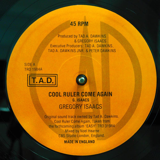Gregory Isaacs - Cool Ruler Come Again (Extended Mix)  /  Roots Radics - Tad's Come Again (orig. press) [New] [New Vinyl 12" Single"]