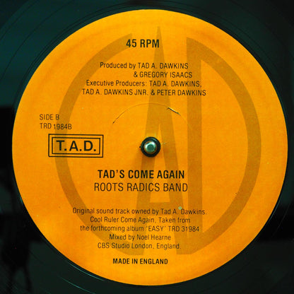 Gregory Isaacs - Cool Ruler Come Again (Extended Mix)  /  Roots Radics - Tad's Come Again (orig. press) [New Vinyl 12"]