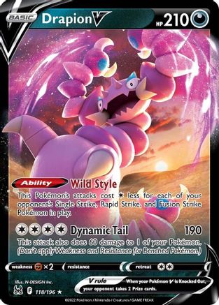 Drapion V 118/196 - SWSH11 Lost Origin Holofoil