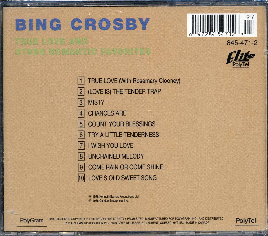 Bing Crosby - True Love [New CD]