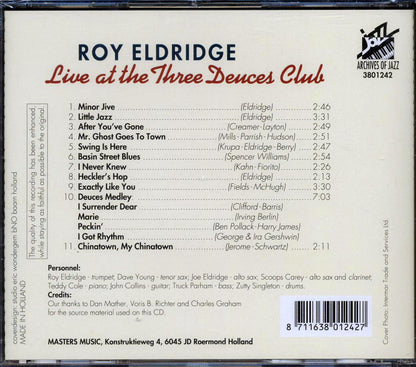 Roy Eldridge - Live At The Three Deuces Club [New CD]