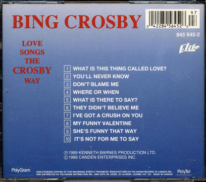 Bing Crosby - Love Songs The Crosby Way [New CD]
