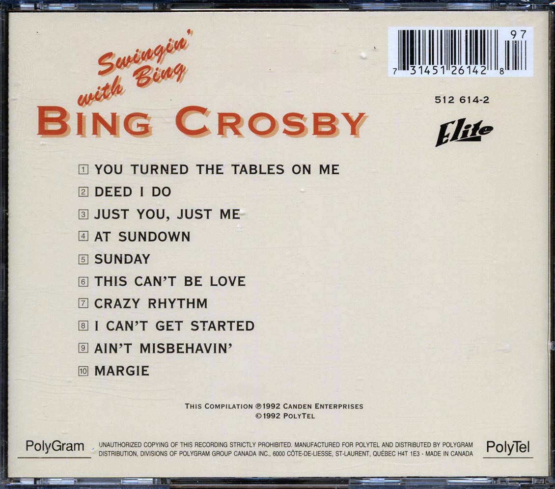 Bing Crosby - Swingin' With Bing [New CD]