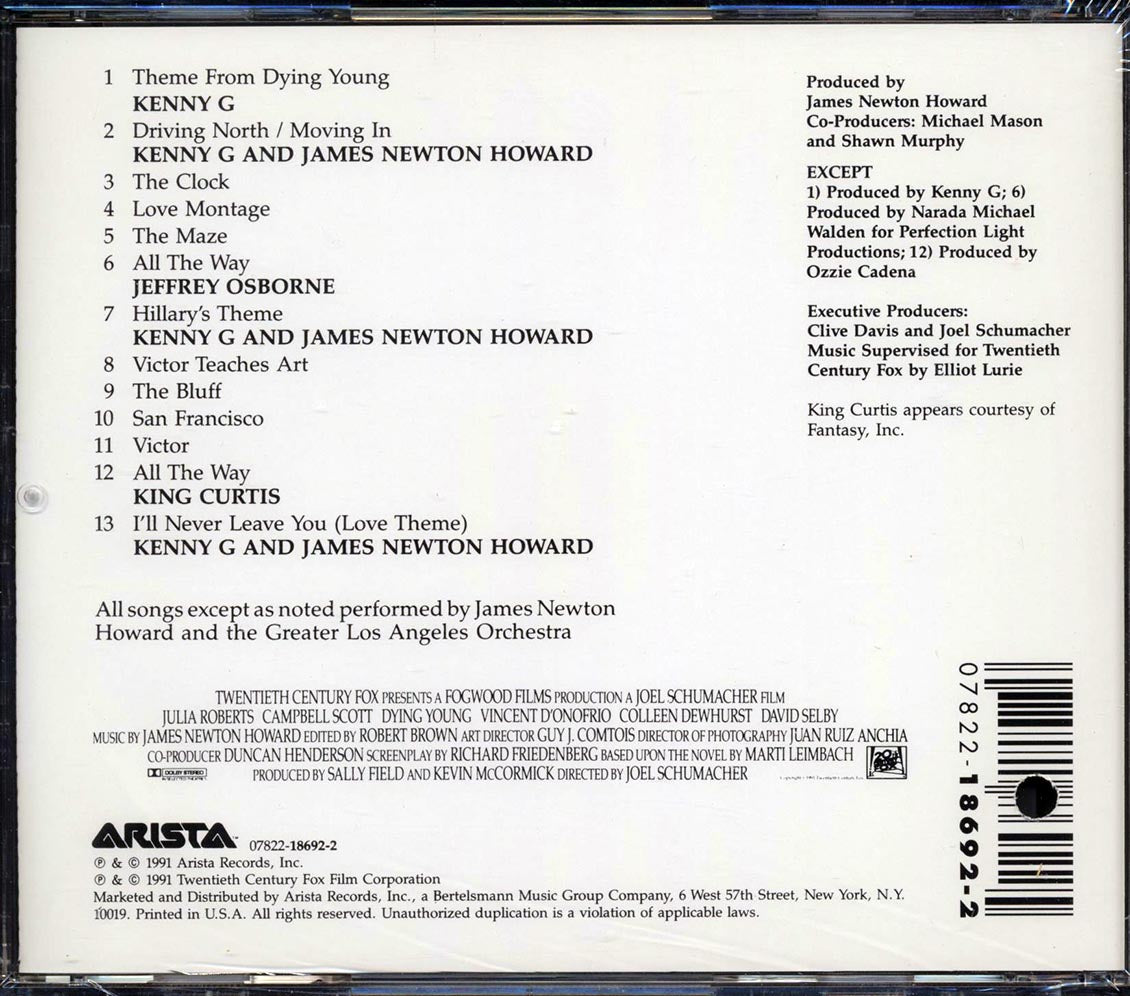 James Newton Howard - Dying Young: Original Sountrack Album [New CD]