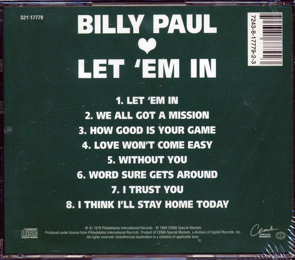 Billy Paul - Let 'Em In [New CD]