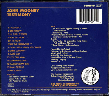 John Mooney - Testimony [New CD]