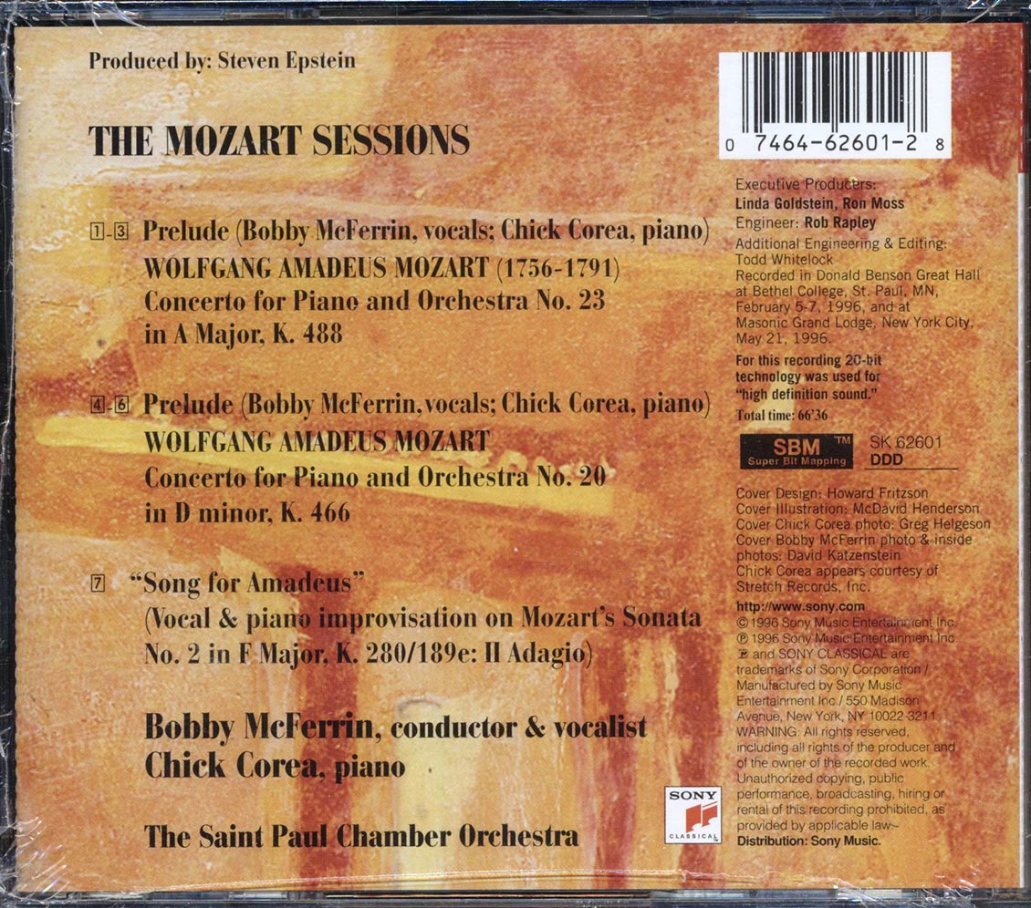 Bobby McFerrin, Chick Corea, The Saint Paul Chamber Orchestra - The Mozart Sessions [New CD]