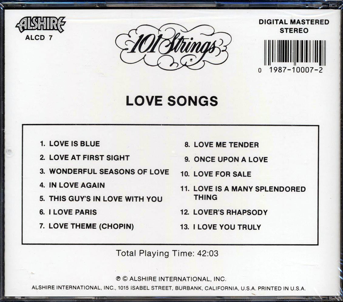 101 Strings - Love Songs [New CD]