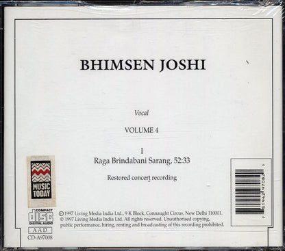 Bhimsen Joshi - Bhimsen Joshi Volume 4 [New CD]