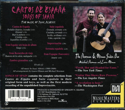 The Newman & Oltman Guitar Duo, Isaac Albeniz - Cantos De Espana: Songs Of Spain [New CD]