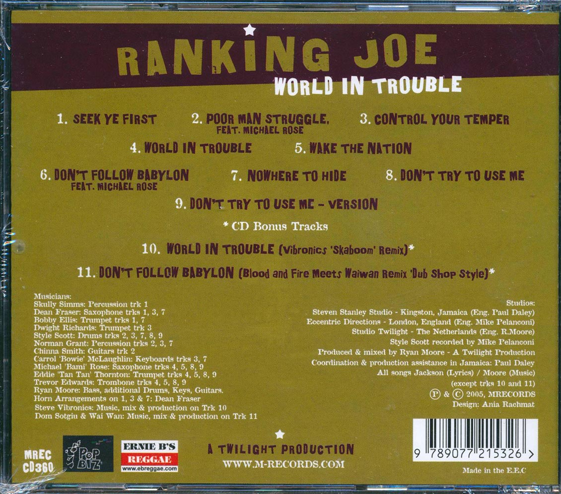 Ranking Joe - World In Trouble [New CD]