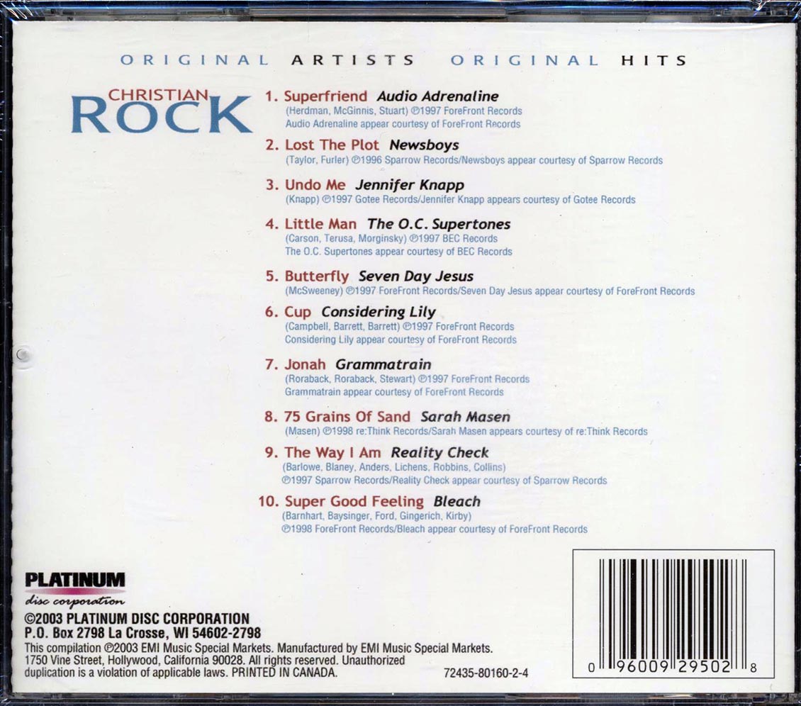 Newsboys, Audio Adrenaline, Jennifer Knapp, Etc. - Christian Rock Volume 2 [New CD]