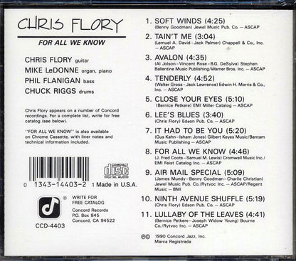 Chris Flory - For All We Know [New CD]