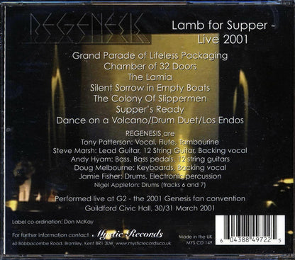 ReGenesis - Lamb For Supper: Live 2001 [New CD]