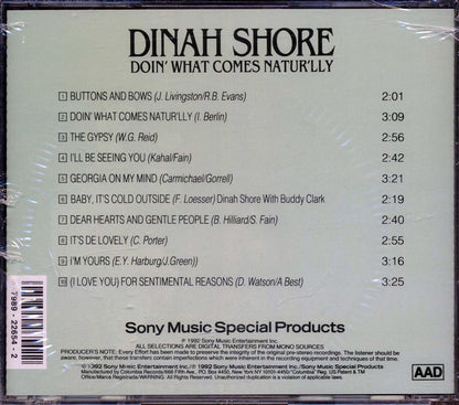 Dinah Shore - Doin' What Comes Natur'lly [New CD]