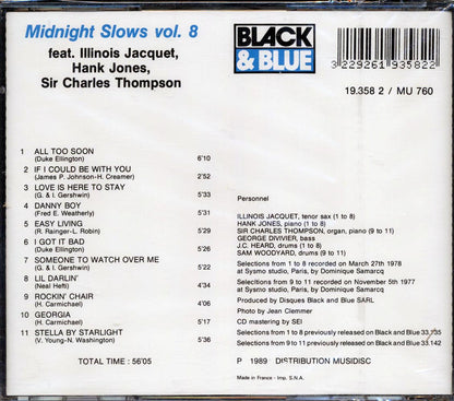 Illinois Jaquet, Hank Jones, Sir Charles Thompson, JC Heard, George Duvivier - Midnight Slows Volume 8 [New CD]