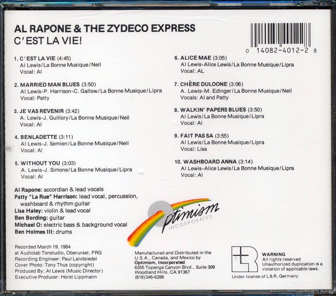 Al Rapone & The Zydeco Express - C'est La Vie! [New CD]
