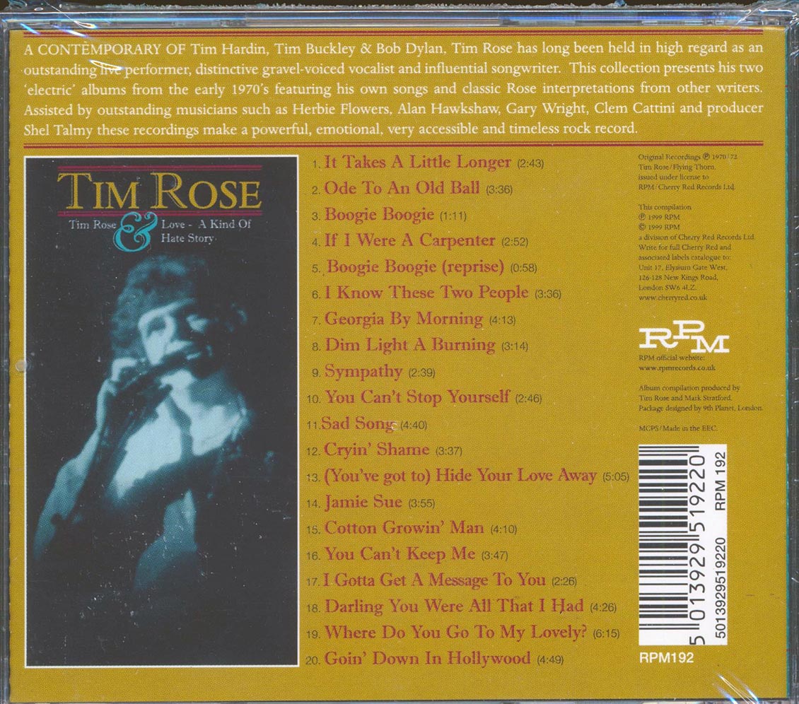 Tim Rose  - Time Rose Love: A Kind Of Hate Story [New CD]