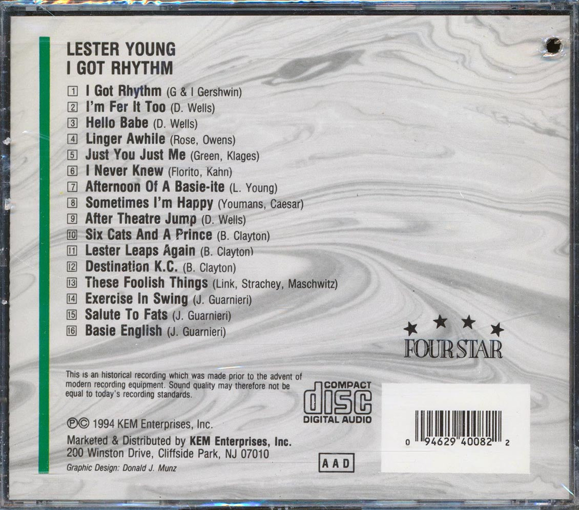 Lester Young - I Got Rhythm [New CD]