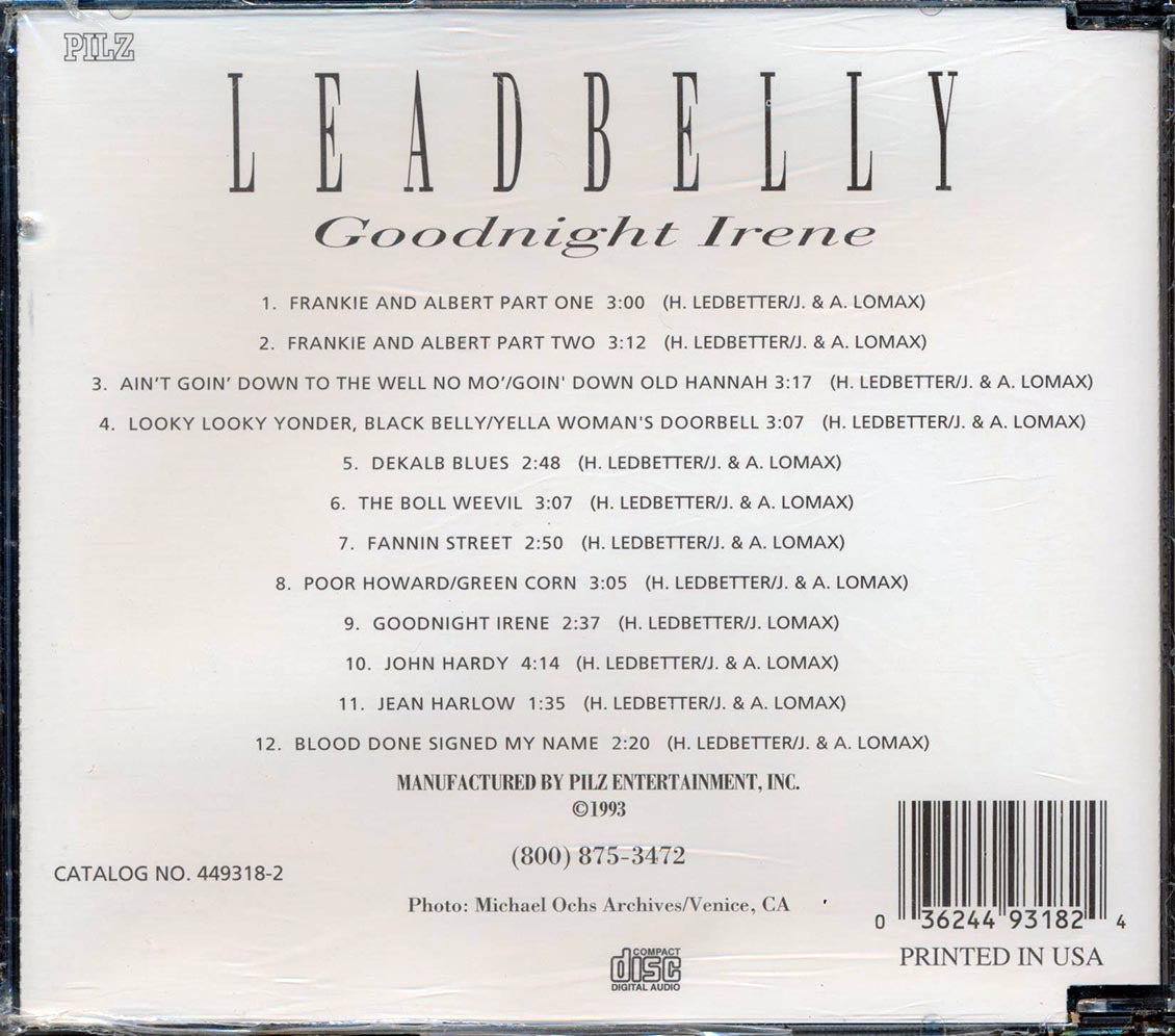 Leadbelly - Goodnight Irene [New CD]