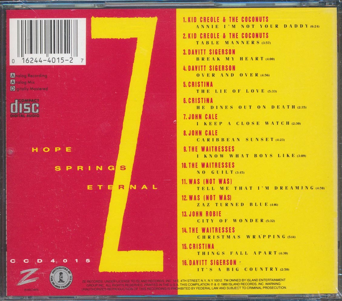 Cristina, Material, Last Men, Etc. - Zetrospective: Dancing In The Face Of Adversity [New CD]