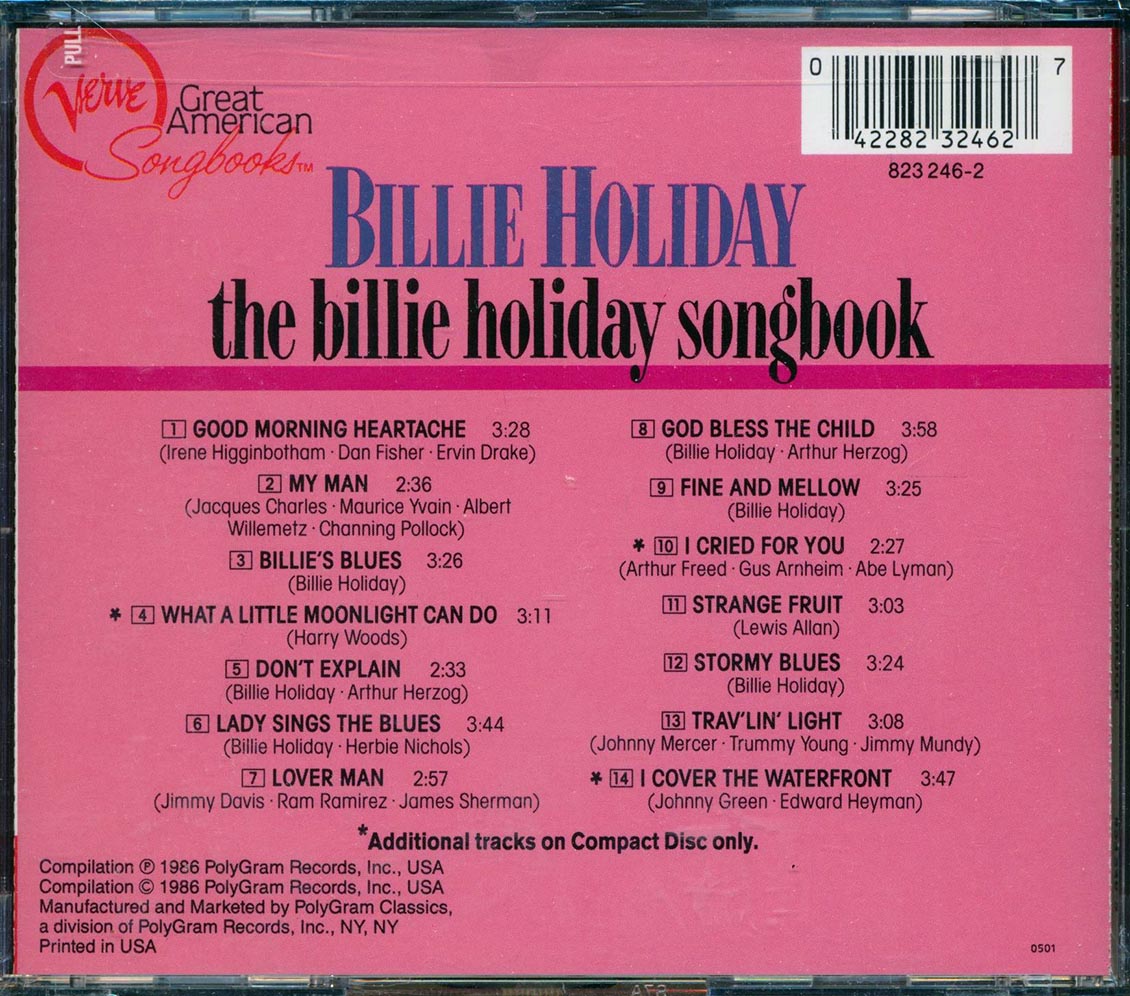 Billie Holiday - The Billie Holiday Songbook [New CD]