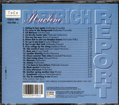 Marlene Dietrich - Report [New CD]