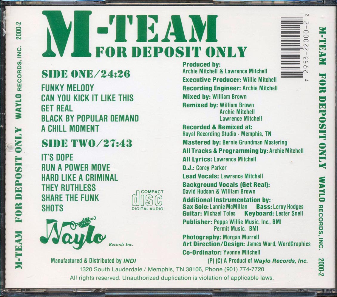 M-Team  - For Deposit Only [New CD]