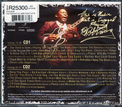 BB King - His Definitive Greatest Hits  (2xCD) [New CD]