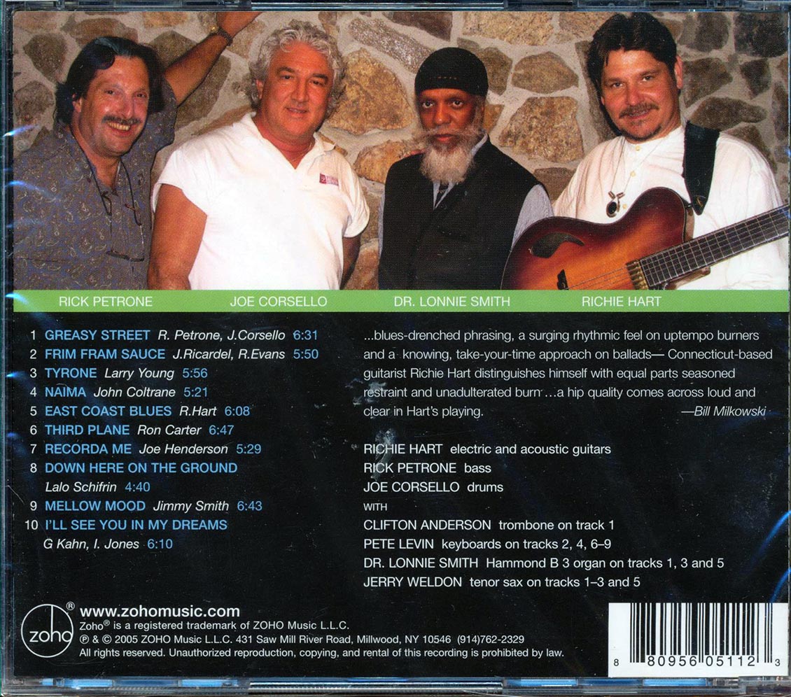 Richie Hart With Joe Corsello, Rick Petrone, Dr. Lonnie Smith  - Greasy Street [New CD]