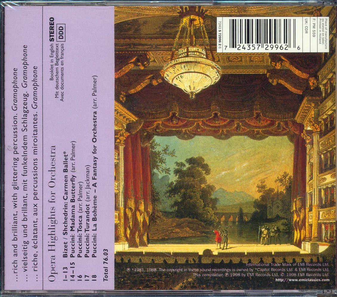 Bizet, Shchedrin, Gerard Schwarz, Etc. - Opera Highlights For Orchestra [New CD]