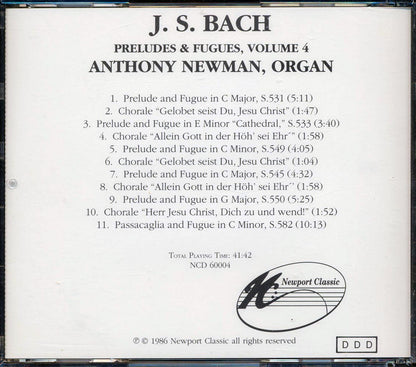 Bach, Anthony Newman - Bach: Preludes & Fugues For Organ Volume 4 [New CD]