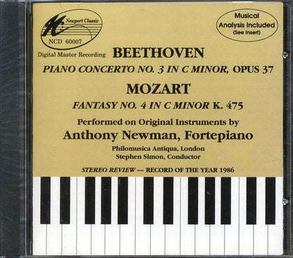 Beethoven, Mozart, Stephen Simon, Anthony Newman, Philomusica Of London - Beethoven: Piano Concerto No. 3 In C Minor / Mozart: Fantasy No. 4 In C Minor K.475 [New CD]
