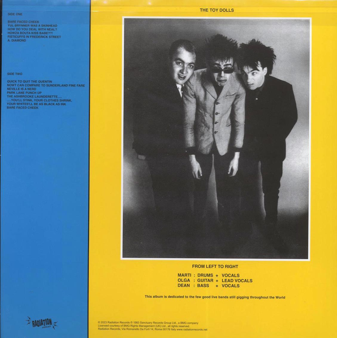The Toy Dolls - Bare Faced Cheek (ltd. 500 copies made) (blue vinyl) [New Vinyl LP]