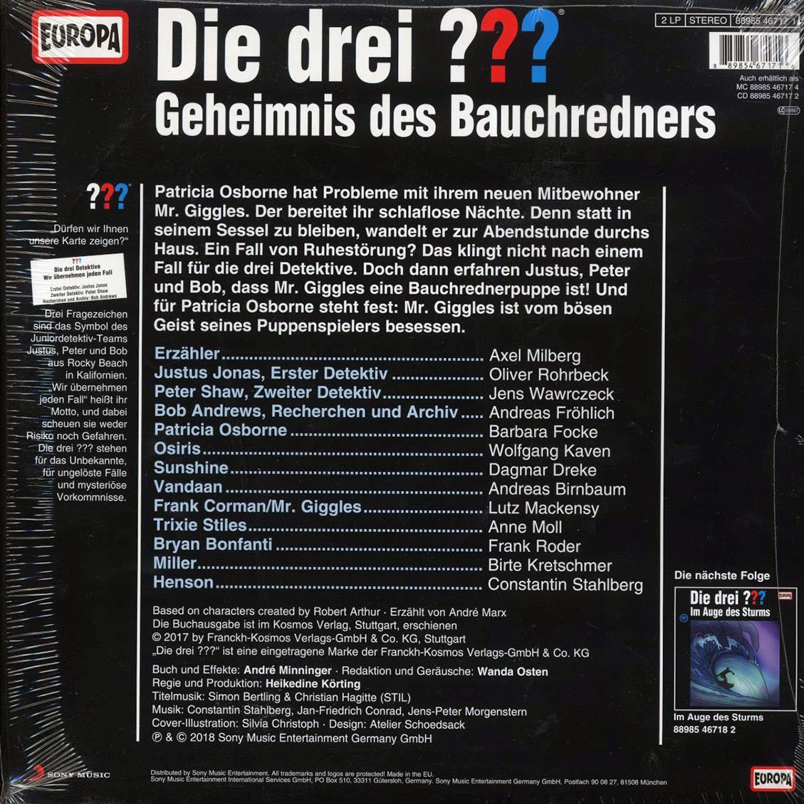 Andre Marx - Die Drei 196: Geheimnis Des Bauchredners (2xLP) [New Vinyl LP]