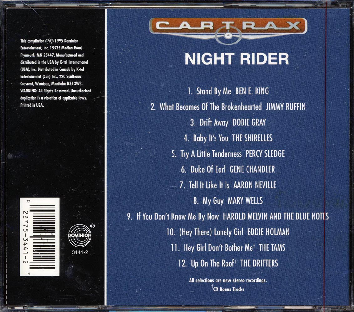 Ben E King, Mary Wells, Dobie Gray, The Drifters, Etc. - Car Trax: Night Rider [New CD]