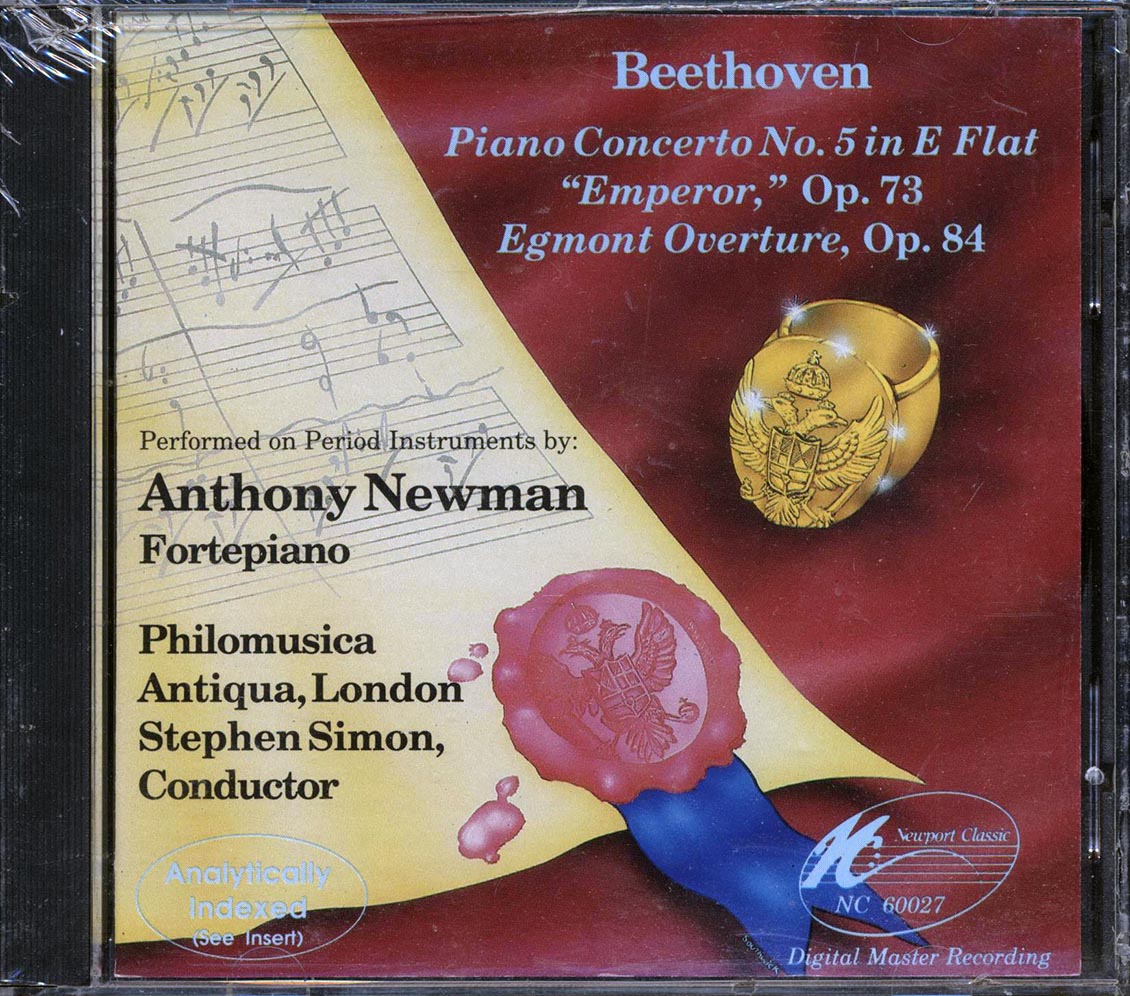 Beethoven, Anthony Newman - Piano Concerto No. 5 In E Flat, Emperor, Op. 72, Egmont Overature, Op. 84 [New CD]