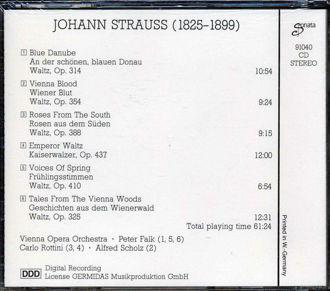 Orchester Der Wiener Oper, Johann Strauss - Die Schonsten Wiener Walzer [New CD]