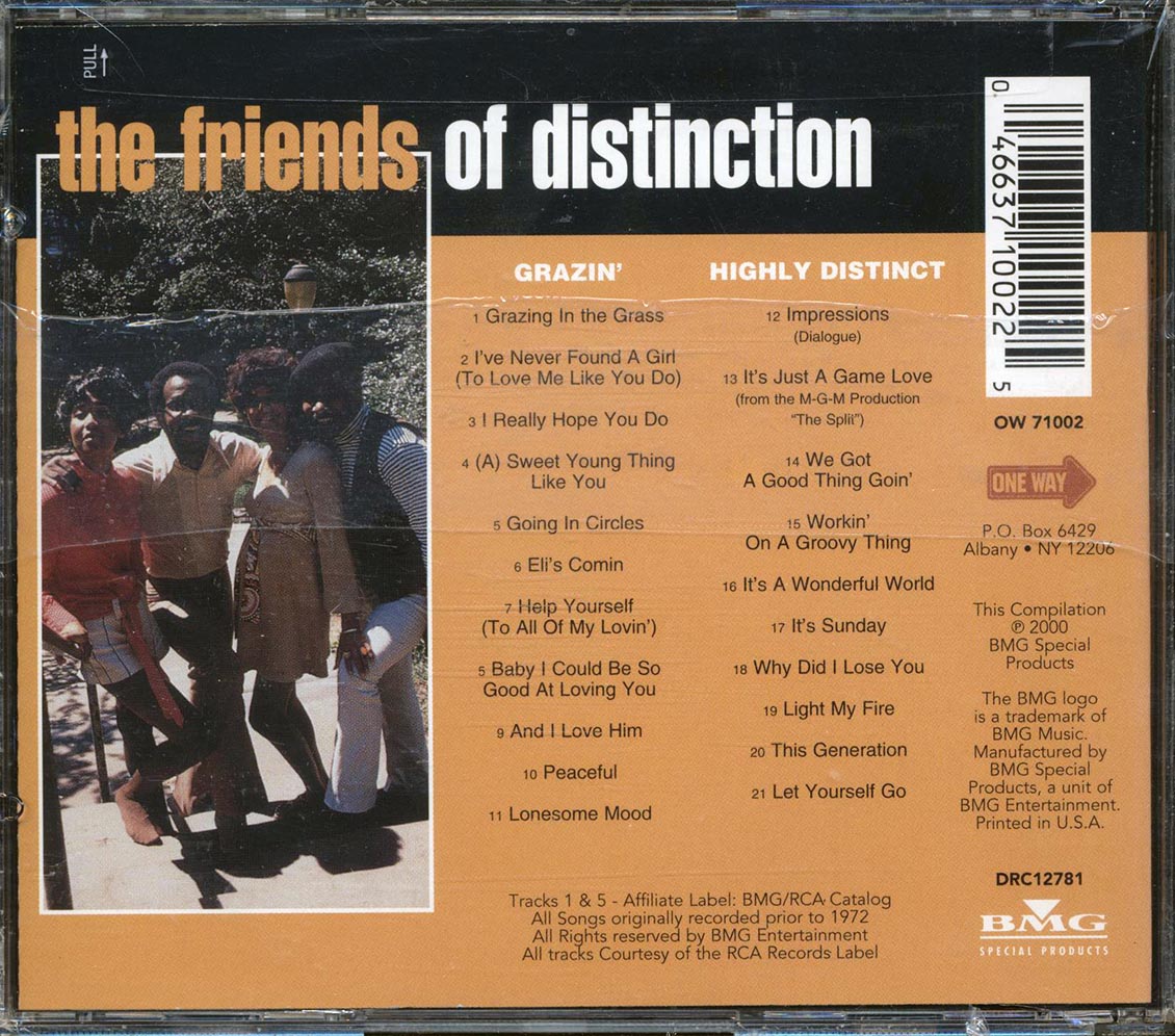 The Friends Of Distinction - Grazin' + Highly Distinct (2 albums on 1 CD) (21 tracks) [New CD]