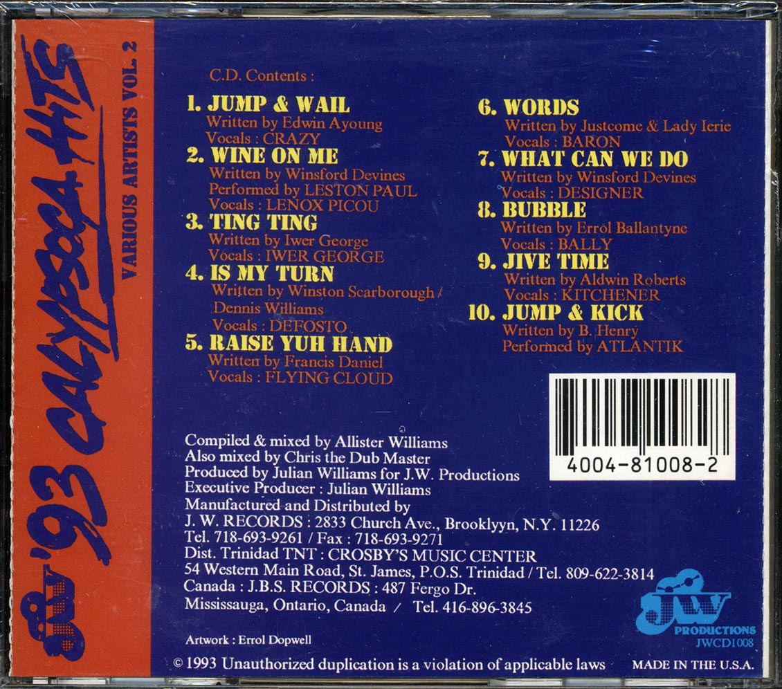Baron, Iwer George, Kitchener, Etc. - '93 Calypso Hits [New CD]