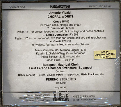 Vivaldi, Budapest Madrigal Choir, Liszt Ferenc Chamber Orchestra, Ferenc Szekeres - Choral Works [New CD]