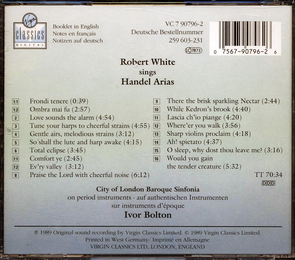 Robert White, City Of London Baroque Sinfonia - Robert White Sings Handel Arias [New CD]