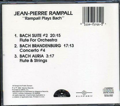 Jean-Pierre Rampall - Rampall Plays Bach [New CD]