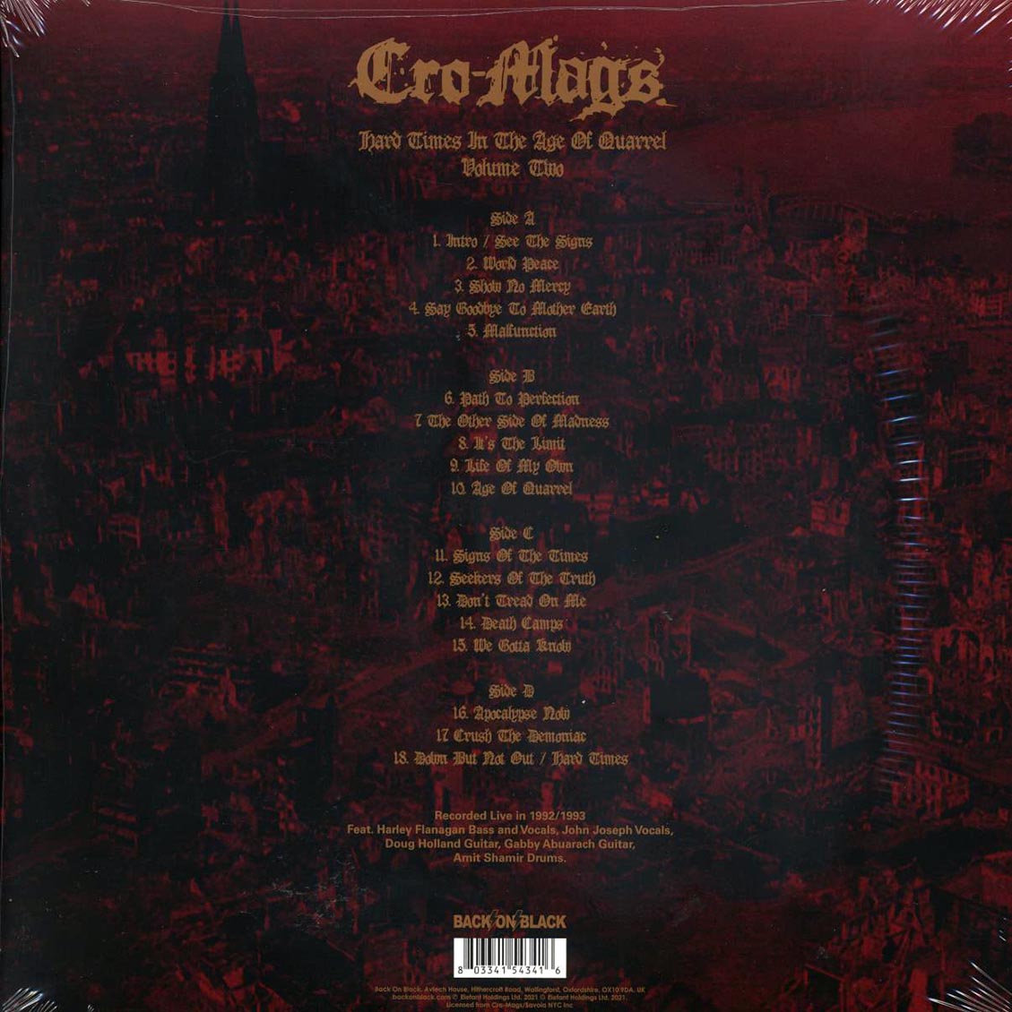 Cro-Mags - Hard Times In The Age Of Quarrel Volume 2 (2xLP) [New Vinyl LP]