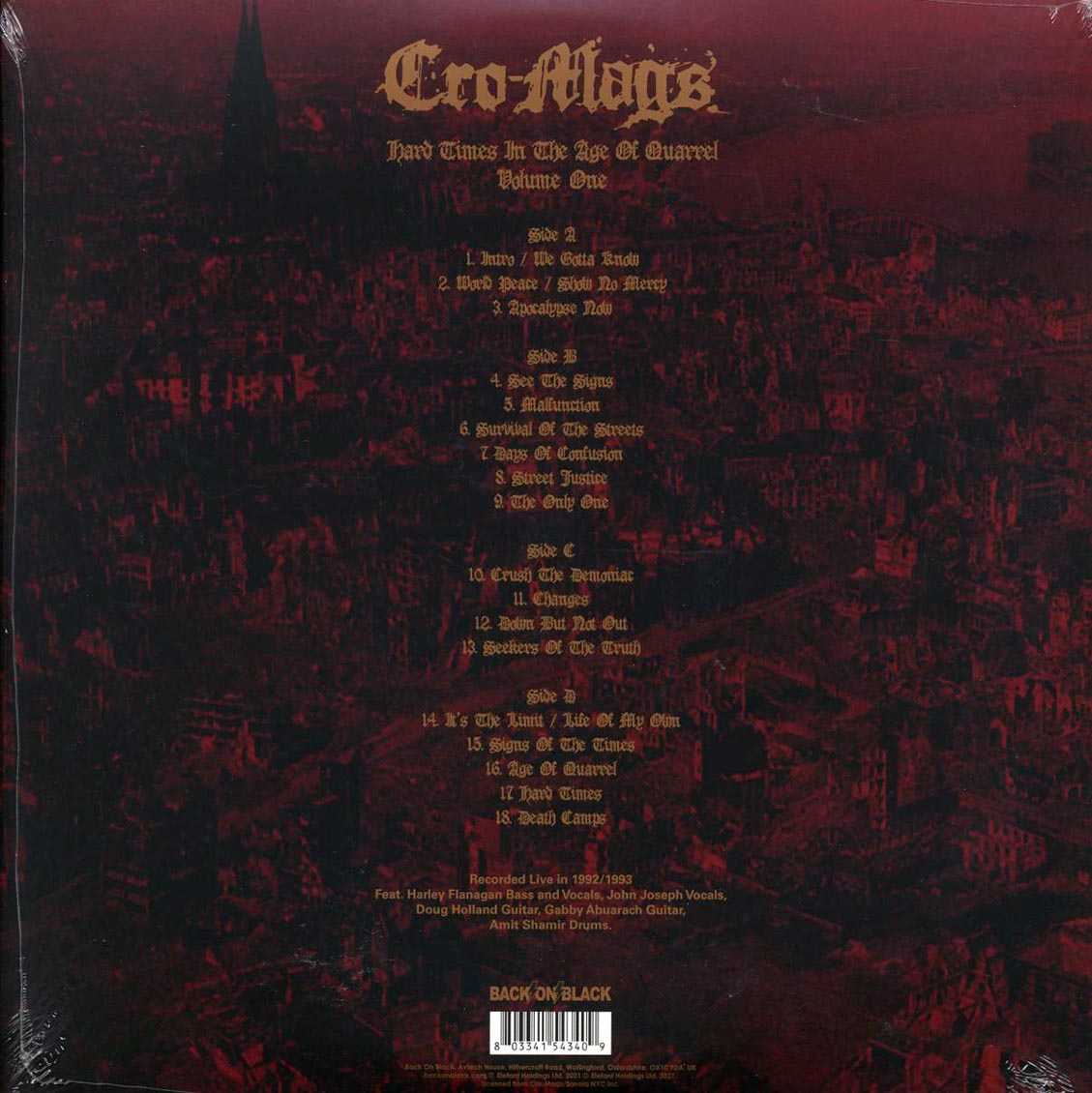 Cro-Mags - Hard Times In The Age Of Quarrel Volume 1 (2xLP) [New Vinyl LP]