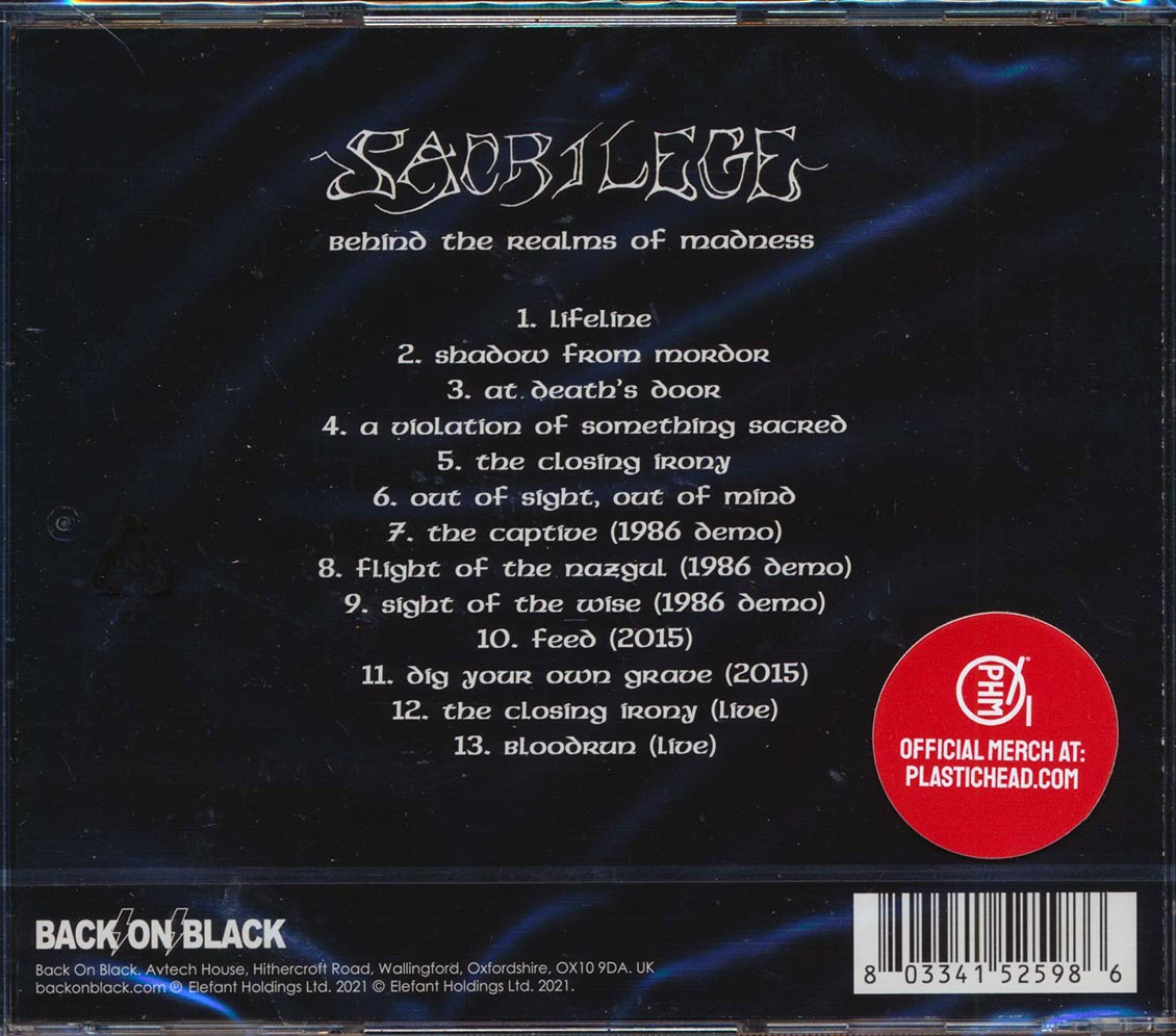 Sacrilege - Behind The Realms Of Madness [New CD]