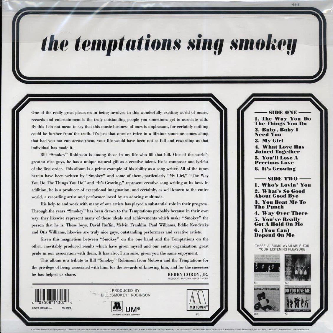 The Temptations - The Temptations Sing Smokey (mono) (ltd. ed.) (180g) (remastered) (audiophile) [New Vinyl LP]