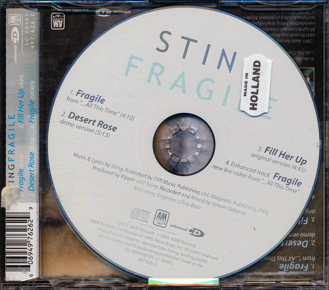 Sting - Fragile [New CD]