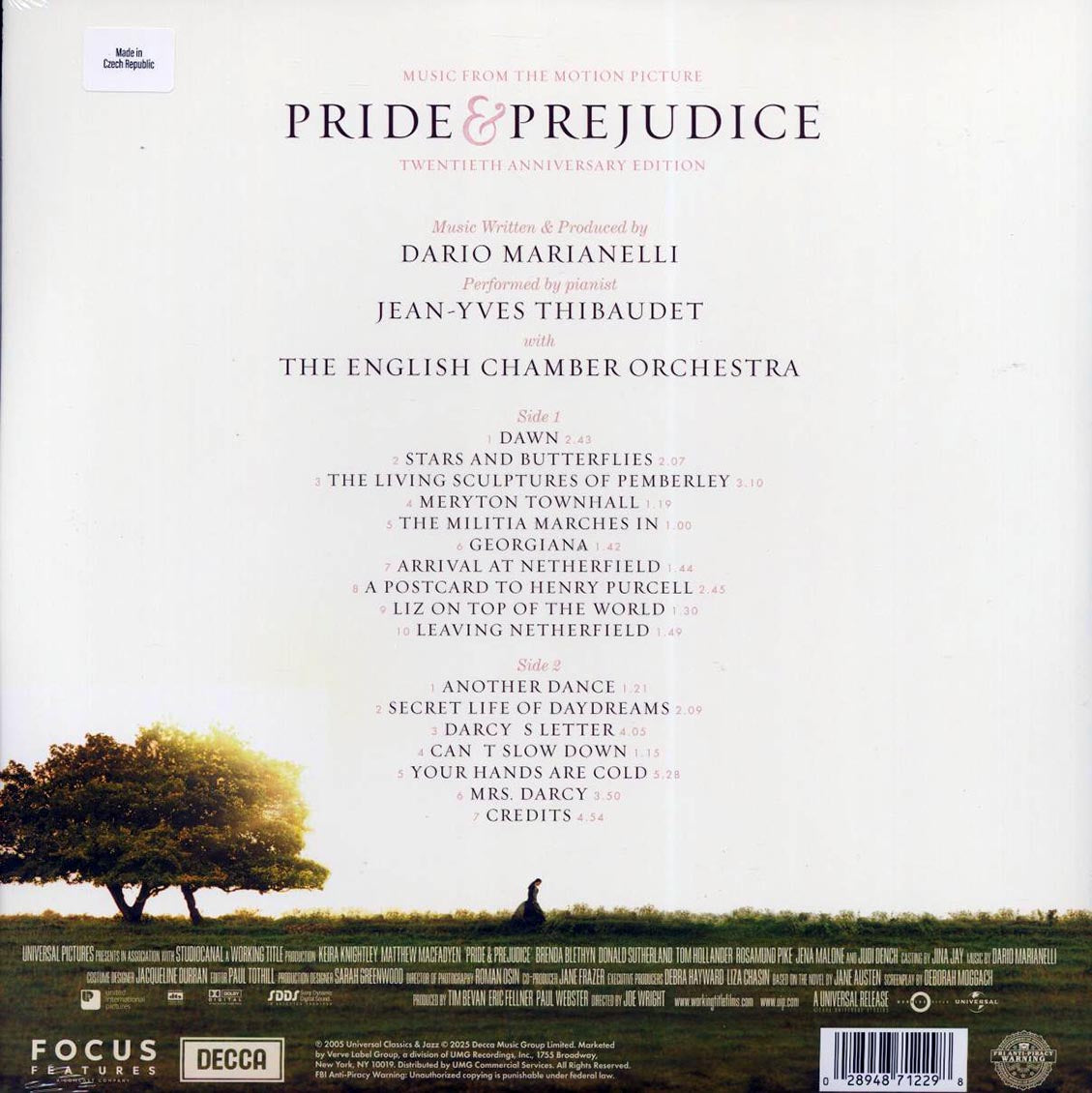 Dario Marianelli, Jean-Yves Thibaudet - Pride & Prejudice: Music From The Motion Picture (Twentieth Anniversary Edition) (ltd. ed.) (pink/baby blue swirl) [New Vinyl LP]