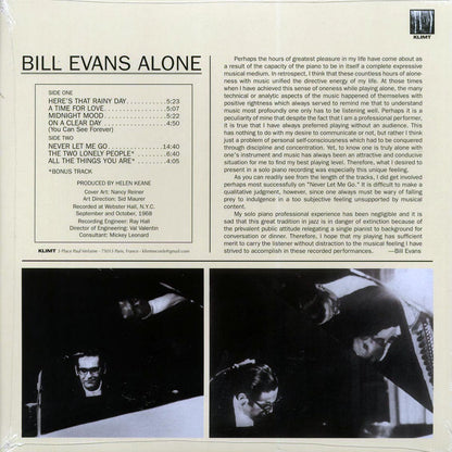 Bill Evans - Alone (+2 bonus tracks) (white vinyl) [New Vinyl Record LP]